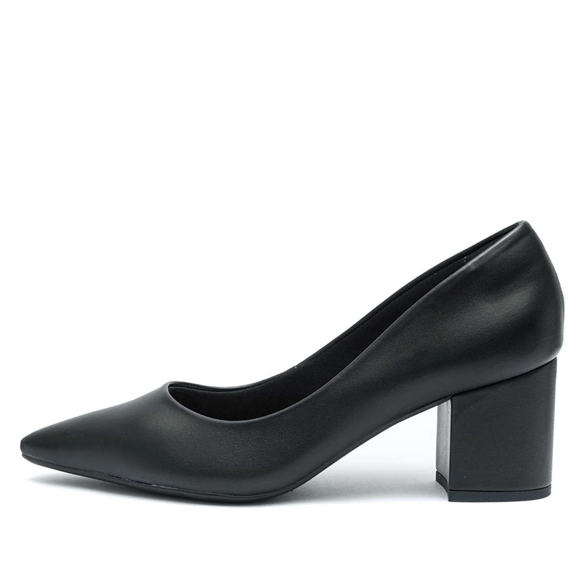 Sapato Scarpin Salto Grosso Preto Feminino