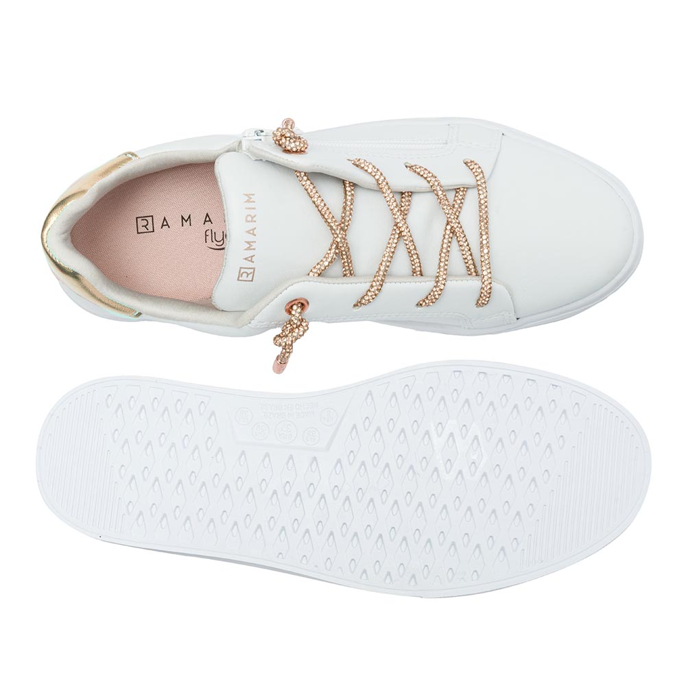 Tenis Ramarim Tenis Casual Feminino Com Brilho Cadarço Tenis