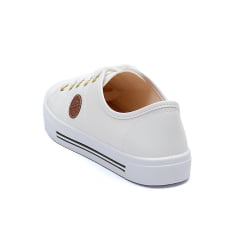 Tênis Moleca Napa Casual Recortes Branco Feminino