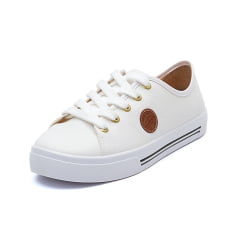 Tênis Moleca Napa Casual Recortes Branco Feminino