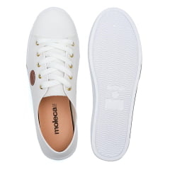 Tênis Moleca Napa Casual Recortes Branco Feminino