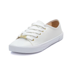 Tênis Moleca Napa Casual Recortes Branco Feminino