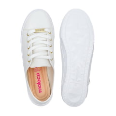 Tênis Moleca Napa Casual Recortes Branco Feminino